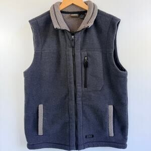 Men's AIGLE Sherpa-Lined Fleece Vest - Charcoal Grey Large